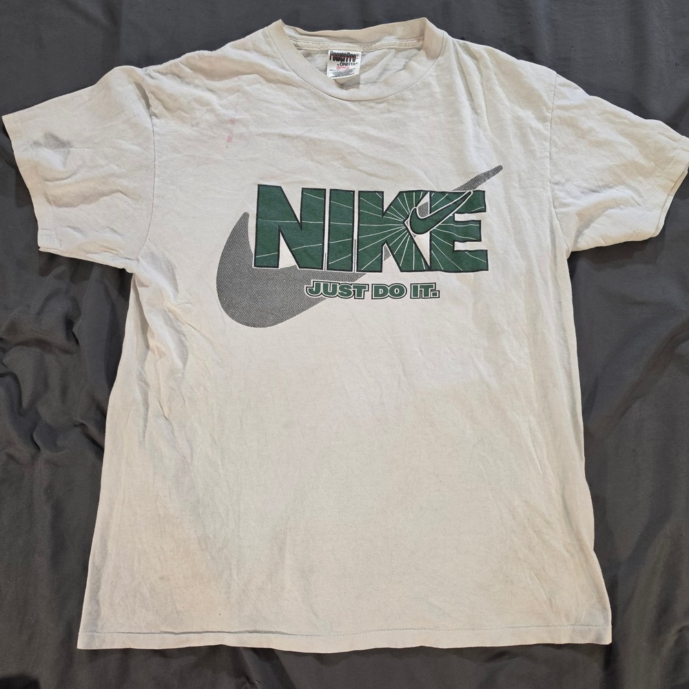 Vintage 90s Nike Spellout Graphic T Shirt Men L Just Do It Onieita Tag Plam Tree
